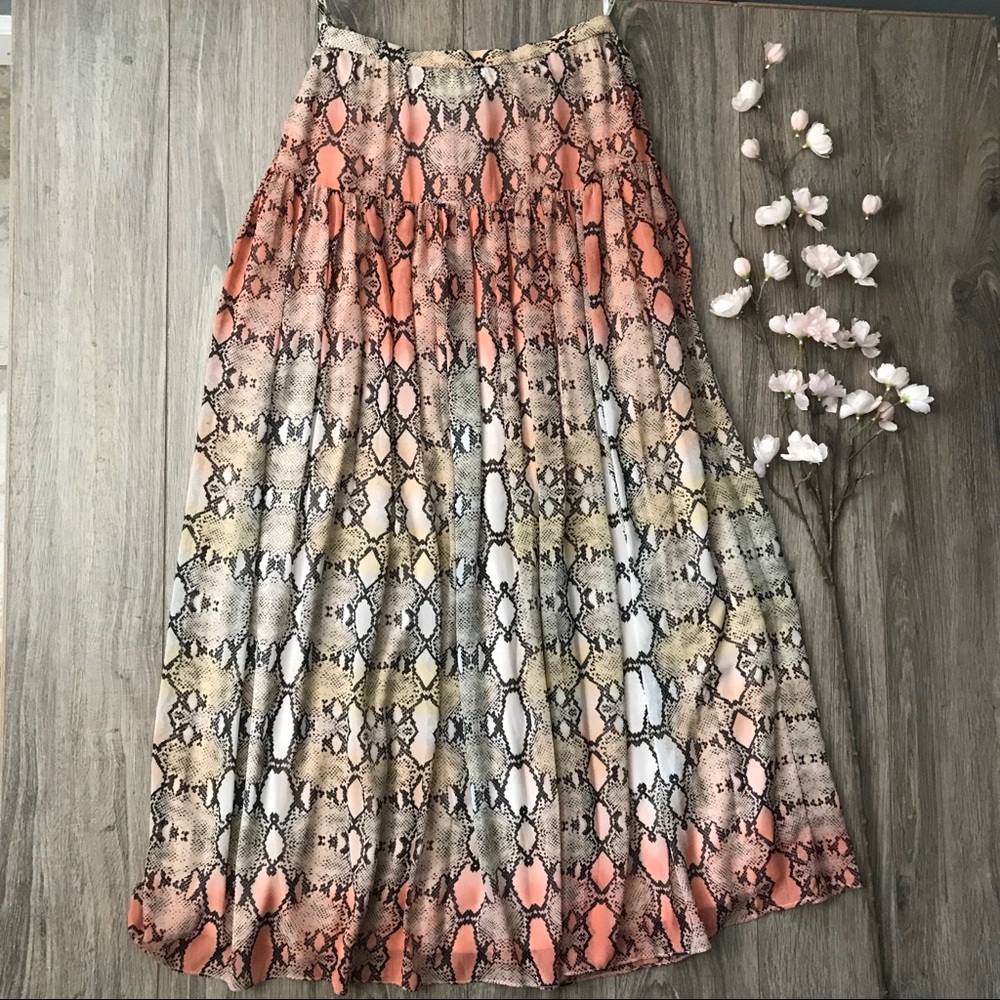 BOSTON PROPER | Snake Print Maxi Skirt Size 6